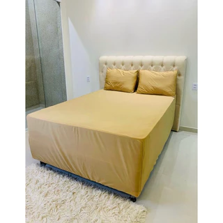 PROTETOR CAPA DE COLCHÃO LUVA BOX CASAL COM FRONHAS EM MALHA GEL
