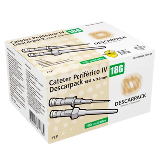Cateter Intravenoso Periférico Descarpack 100und 14g ao 24g - Todos os tamanhos