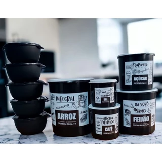 conjunto Kit porta mantimentos 10 peças jogo de plástico/ e organizadores de cozinha