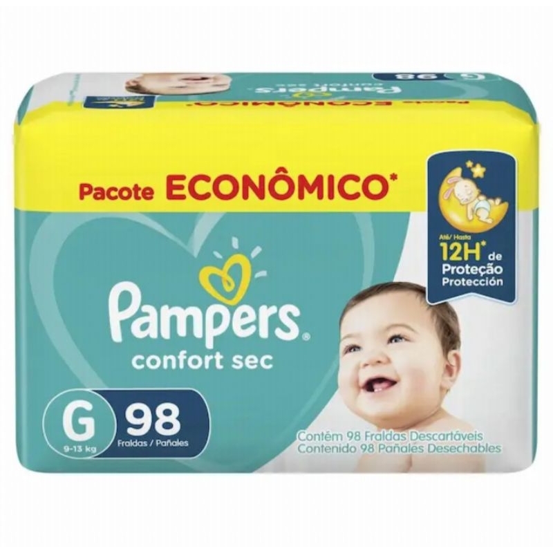 Fralda Pampers Confort Sec G 98 unidades