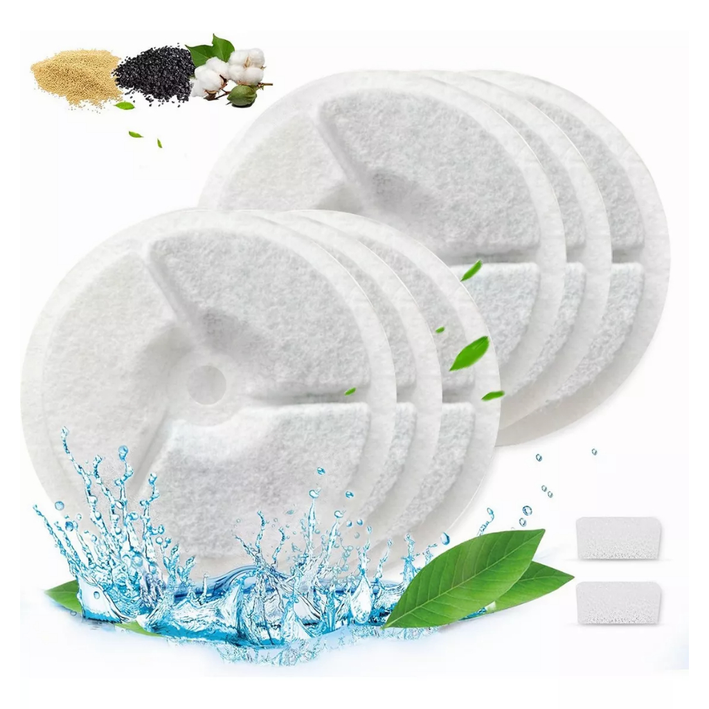 6PCS Filtros para bebedouros de gatos Filtro de carbono para bebedouro, filtro de bebedouro de círculo removível e reutilizável para bebedouro profissional ativado