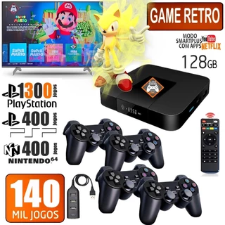 Video Game Retro + Aparelho Conversor Smart Tv console box 140 Mil Jogos