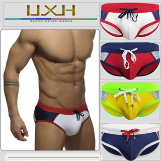 UXH Sungas Masculinas Briefs Cavadas Âncora marítima impressão elegante Apertado Respirável UDL113