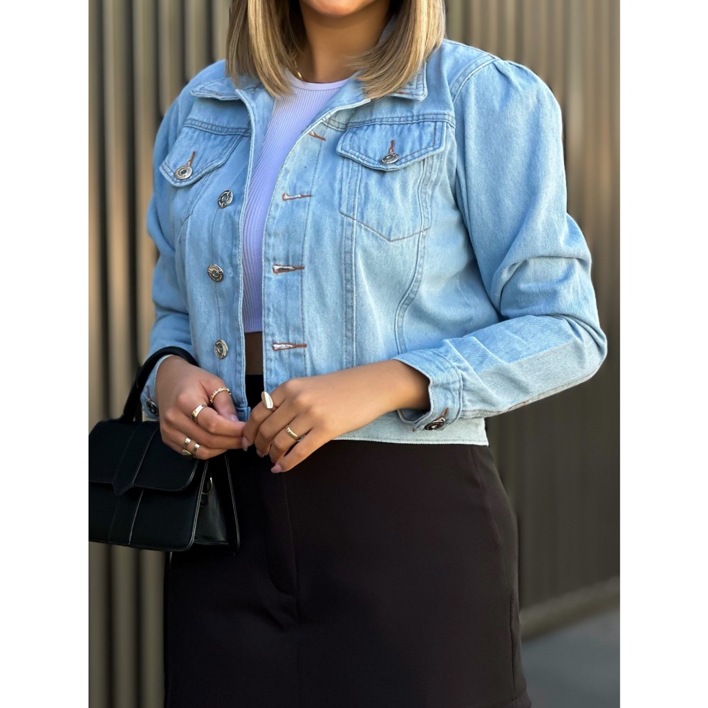 Denim Jaqueta Jeans Manga Longa Kissmelady 8168 Jaqueta Jeans