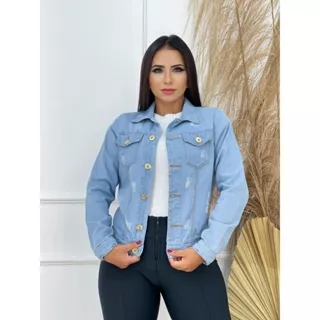 jaqueta jeans azul cristal cos reto
