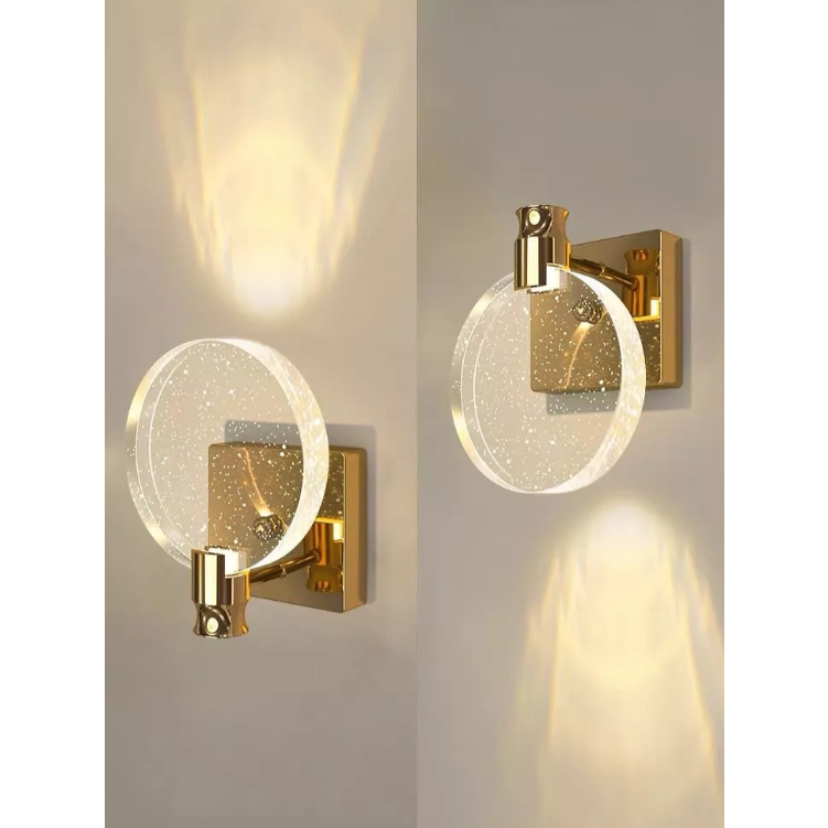 Luminária Arandela Led Cristal Cores branco quente 3500k Parede Bolha Redonda