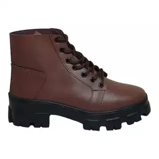 Bota Coturno Marrom Tratorada Tipo Blogueira Emporium Boor