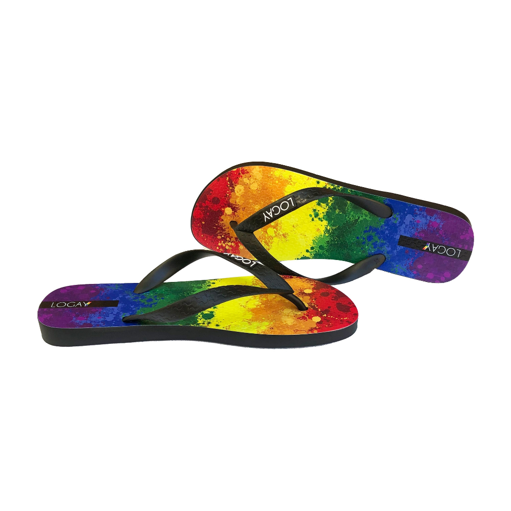 Chinelo LGBT Logay Arco-Íris Aquarela