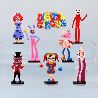 Kit 7 ou 8 ou 10 Miniaturas do Circo Digital - Pomni, Jax, Caine, Raghata, Zooble, Kinger, Gangle - Action Figure Digital Circus - Selecione uma opção