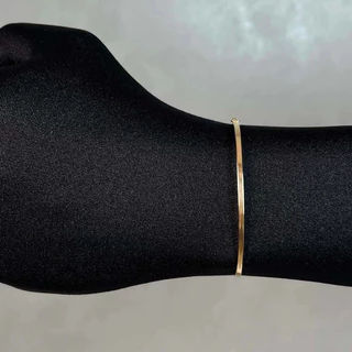 Bracelete de Ouro 18k Feminino Liso Fino de Ouro Puro