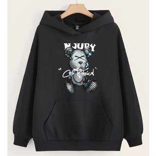 Moletom Com Capuz Canguru Masculino Blusa Feminina Moda Urso Fofo Streetwear Casaco Algodão