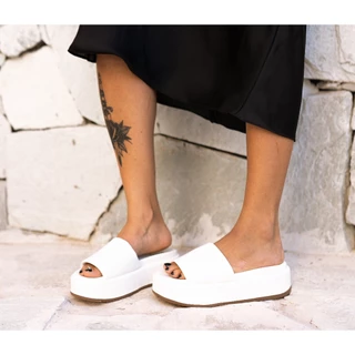 Sandalia Papete Dubuy Tamanco Feminino Branco Babi 2062DB