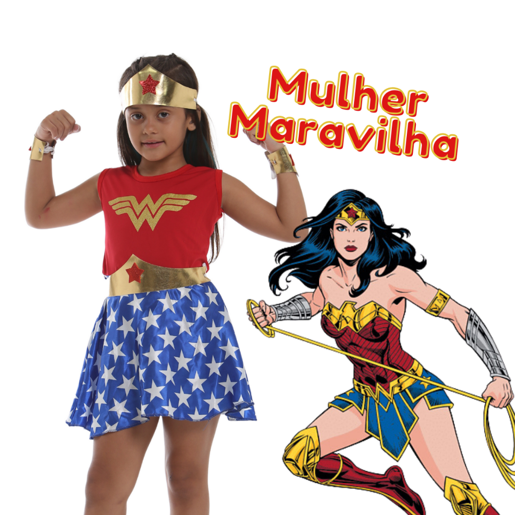 Roupa de aniversário da best sale mulher maravilha