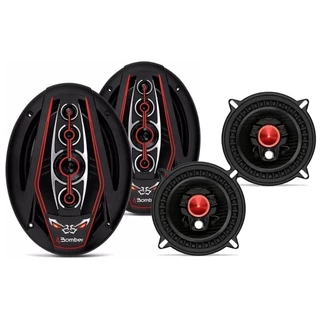 Kit Bomber Alto Falante 5 Bbr 100w + Bicho Papão 6x9 350w