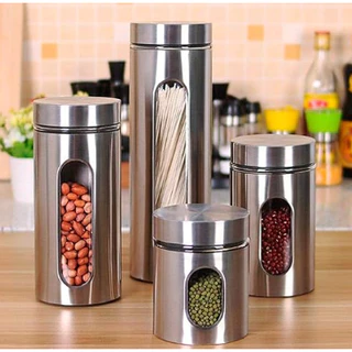 Pote Inox Visor Style Vítreo Fechamento Hermético