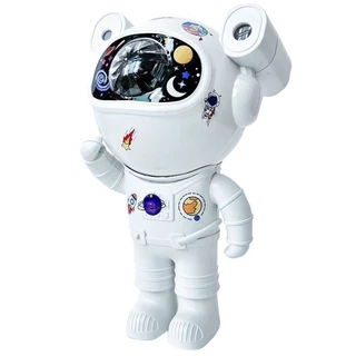 Luminária e Projetor De Estrelas e Lua Astronauta e Caixa de Som Bluetooth Bivolt