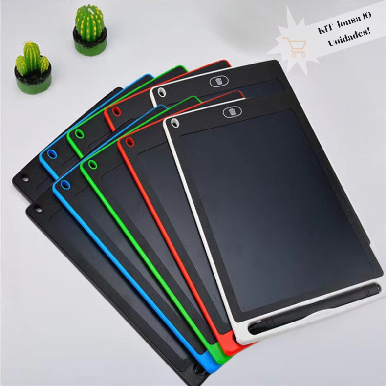 Kit 10 Unidades Lousa Magica Tablet Lcd 8.5 Polegadas Escrever Pintar e Desenhar