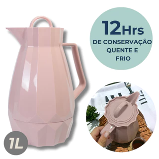 Garrafa Térmica Para Café Chá Água Em Abs 1 Litro Anita Rosa Linha Premium em Oferta na Shopee