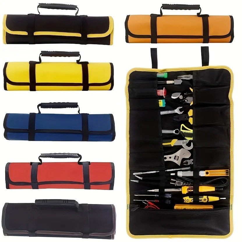 Bolsa de Ferramentas Dobrável em Oxford 600D Alça Resistente Multiuso Impermeável 22 Bolsos