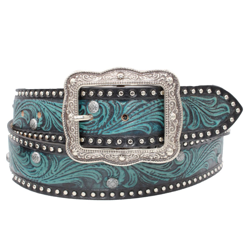 Cinto Country Feminino Em Couro Paul Western Fivela Quadrada