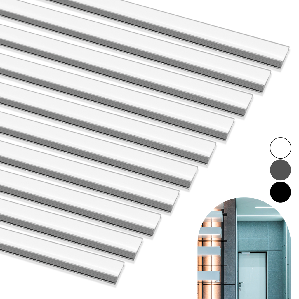 Kit 10 Metros Perfil Alumínio Sobrepor Slim P/ Fita Led