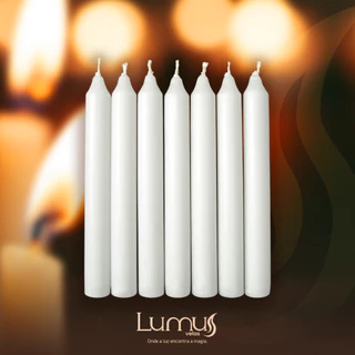 Kit de 150 Velas Palito Brancas de 18 cm - Parafina Pura - Queima de 5 Horas