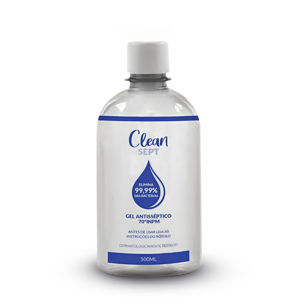 Alcool em Gel Antisséptico Bactericida Clean Sept 500ml - Higienizador