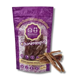 Tendão Bovino Mordedor 100% Natural Para Cães Bumerangue 60g AlecrimPet