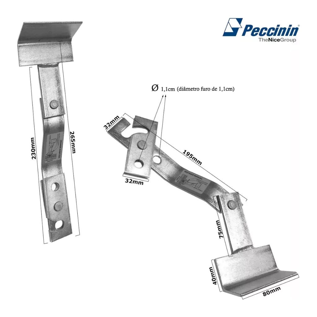 Braço Articulado P/ Basculante Vertical Peccinin Ppa Garen