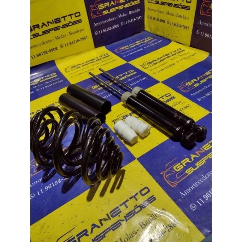 Amortecedores + Molas + Kit Batente Traseiros Corsa/celta/prisma Até 2010