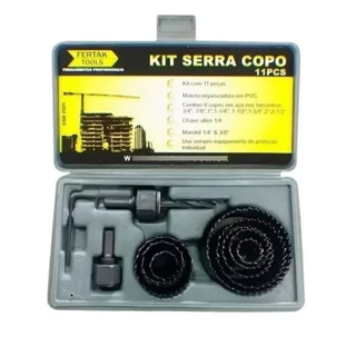 Kit Jogo Serra Copo Profissional Maleta Com 11 Peças Fertak