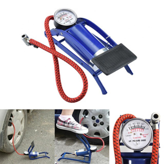 BOMBA MANUAL DE PEDAL PARA INFLAR 100 PSI AZUL - HOUSE TOOLS E179