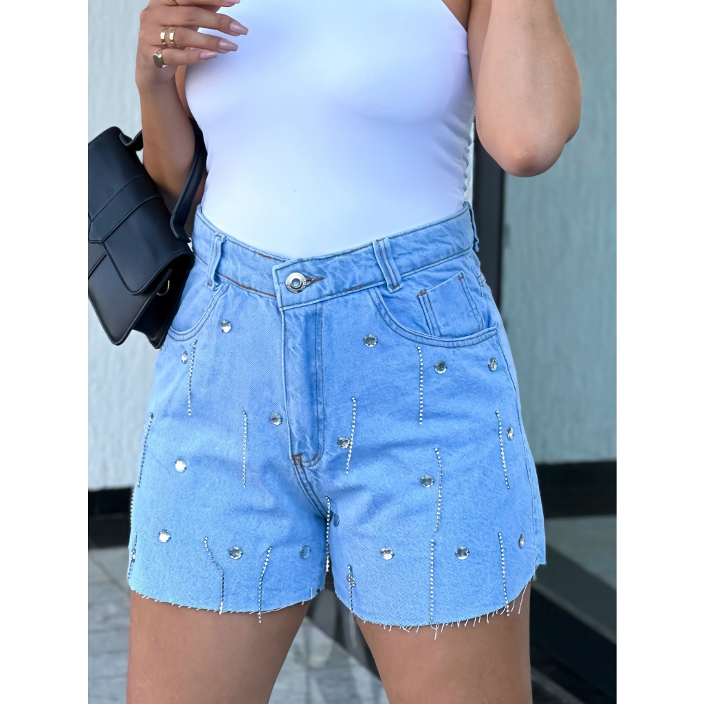 Kissmelady conjunto jeans colorido feminina cropped com short