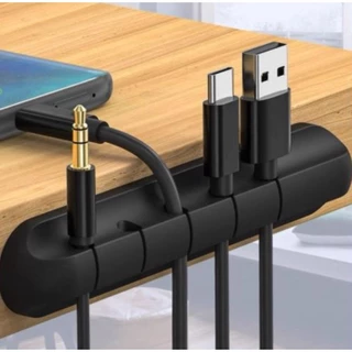Organizador de Cabos e Fios em Silicone Flexivel para 5 cabos