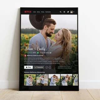 Quadro Personalizado Netflix Família Casal - A – Lindo presente Casal – Crie do seu jeito – Dia dos namorados Aniversário Presente