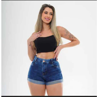 Shorts Feminino Curto Barra Dobrada