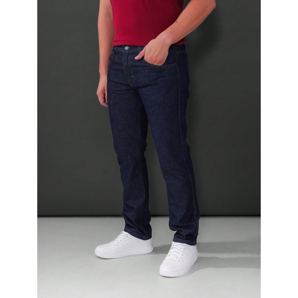 Calça Jeans Masculina Tradicional Reta pra Trabalho Básica