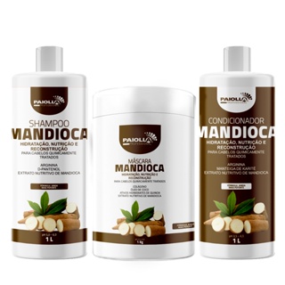 Kit Shampoo + Condicionador + Máscara Mandioca 3 x1Litro Paiolla