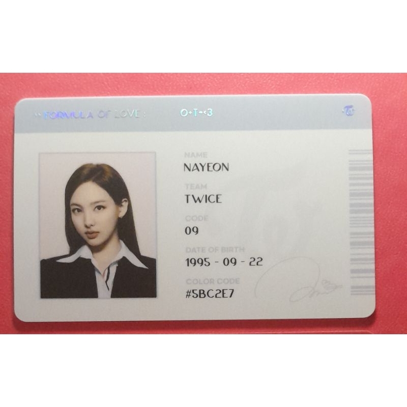 Twice - Id Card (nayeon - Formula Of Love) 