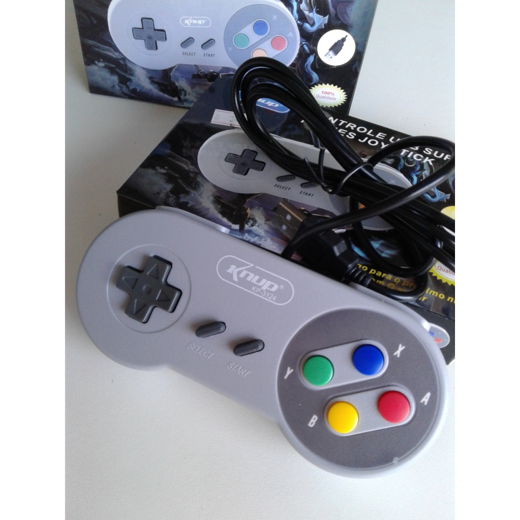 controle retro snes super nintendo usb para pc notebook | Shopee Brasil