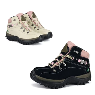 Bota Feminina Adventure Kit 2 Pares Confortável Couro Ecológico