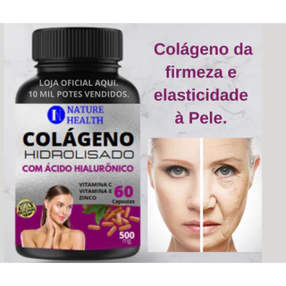 COLÁGENO HIDROLISADO COM ÁCIDO HIALURÔNICO - Com Vitamina C, Vitamina E e Zinco em Oferta na Shopee