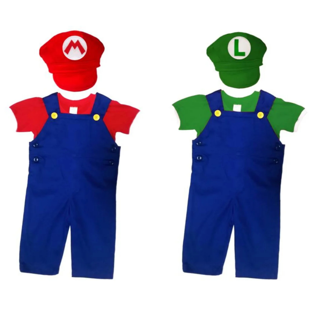 Roupa Tematica SUPER MARIO BROS ou LUIGI Fantasia | Shopee Brasil