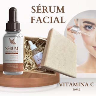 03 Sérum Facial Vitamina C e B12 Corrige Rugas Anti-Idade com Acido Hialurônico 30ml