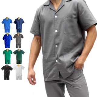 Camisa Brim Manga Curta Gola Italiana, Uniforme de trabalho