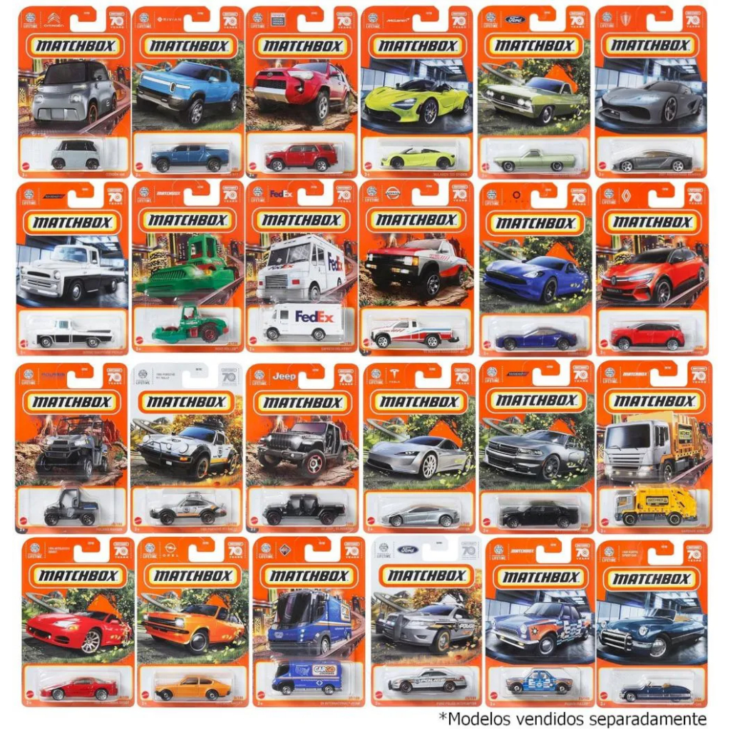 Matchbox 1/64 Escolha o Seu Modelo Porshe Mazda Mercedes Tesla Chevy C10 Supra Nissan MATTEL