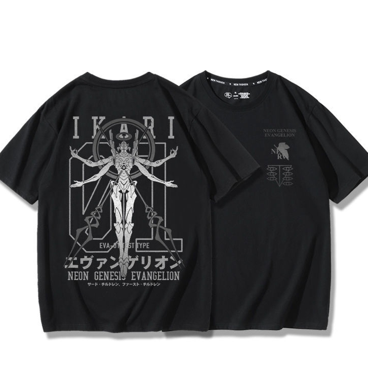 Camiseta Unissex Algodão Anime EVA Evangelion Genesis Ikari