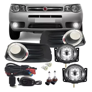 Kit Farol De Milha Palio Fire Economy 2010 Moldura Cromada