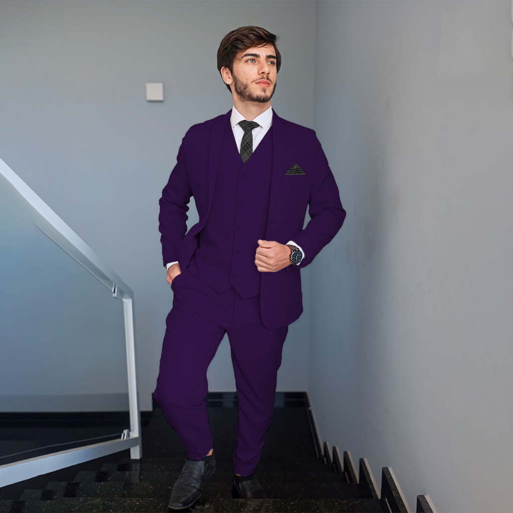 Terno Slim Masculino Roxo Super Promoção | Shopee Brasil