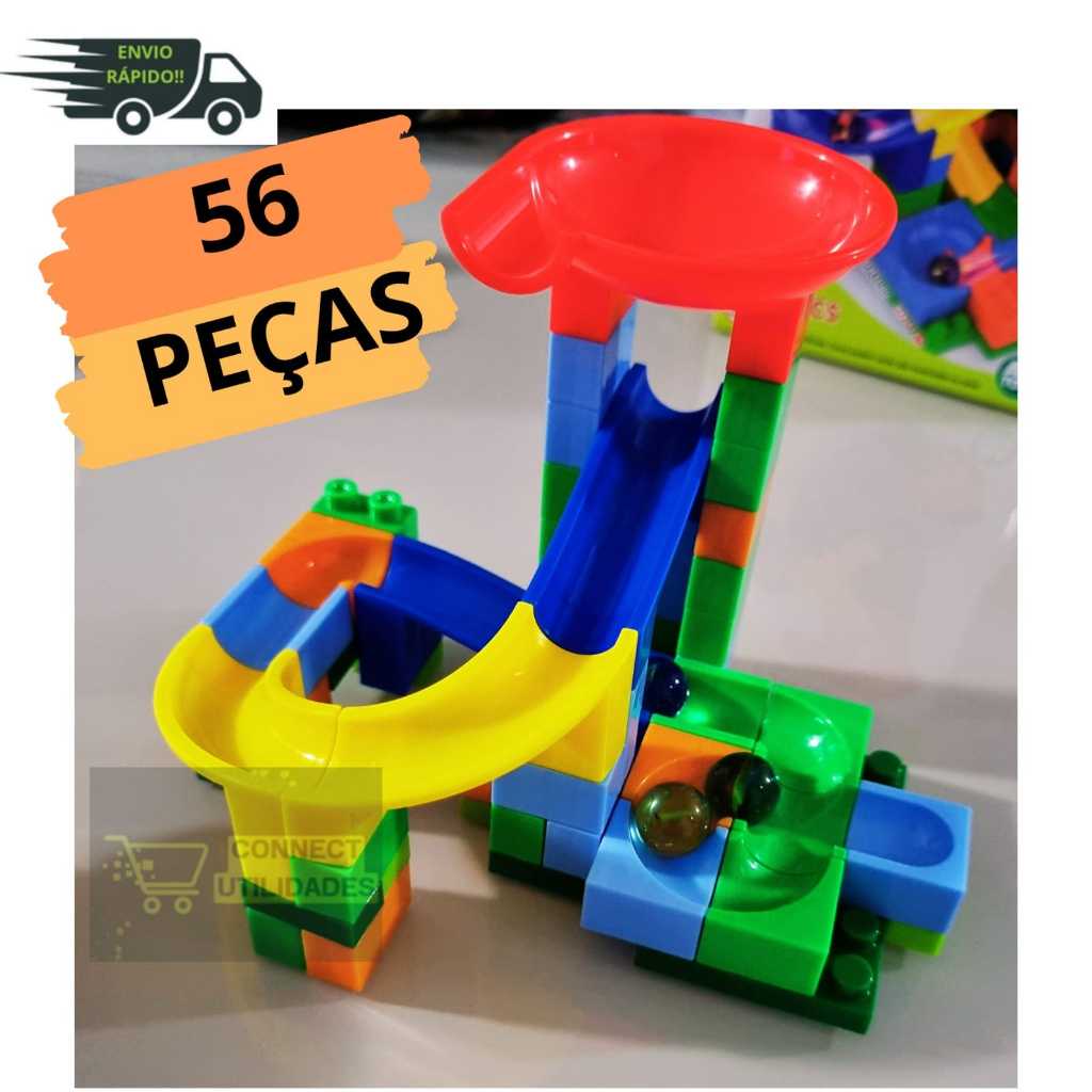 Pista De Bolinhas De Gude Blocos De Montar Labirinto Educativo P ...